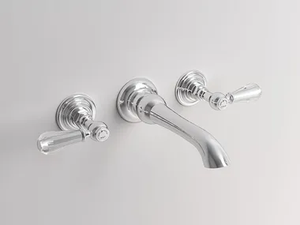 BEATRICE - 3 hole wall-mounted washbasin tap with pop up waste _ Park Avenue